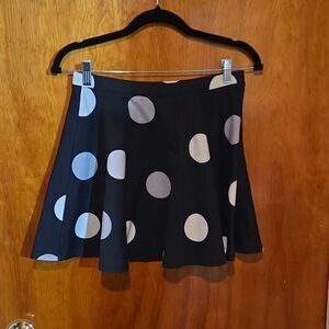Forever 21 Navy and White Skirt Polka Dot Skirt (JUNIORS)